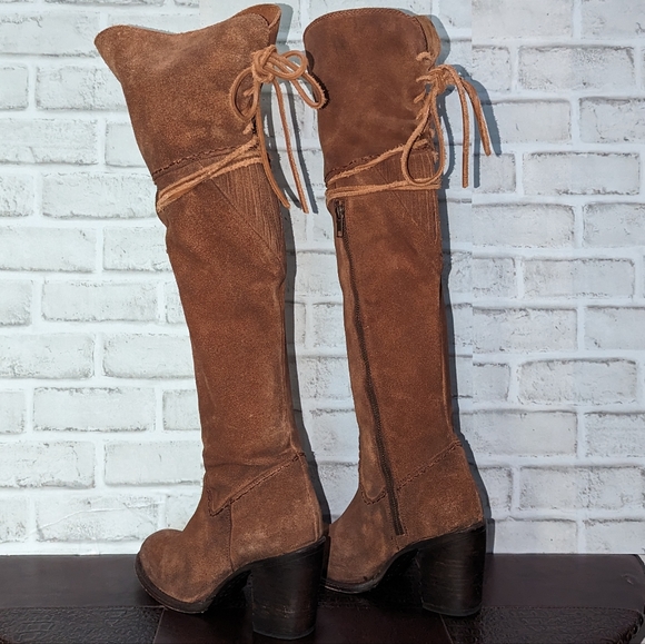 FreeBird Brock Over the Knee Brown Suede Boots size 8 - Picture 5 of 14